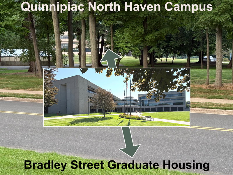 Quinnipiac North Haven campus is directly across the Street